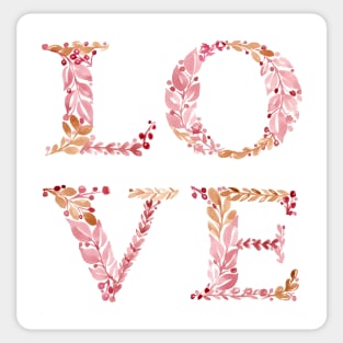 Love 2 - brown & vintage rose Sticker